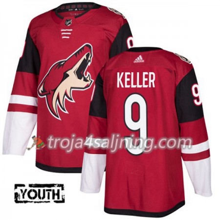 Arizona Coyotes tröja Clayton Keller 9 Adidas 2017-2018 Vinröd Authentic - NHL Tröjor Barn